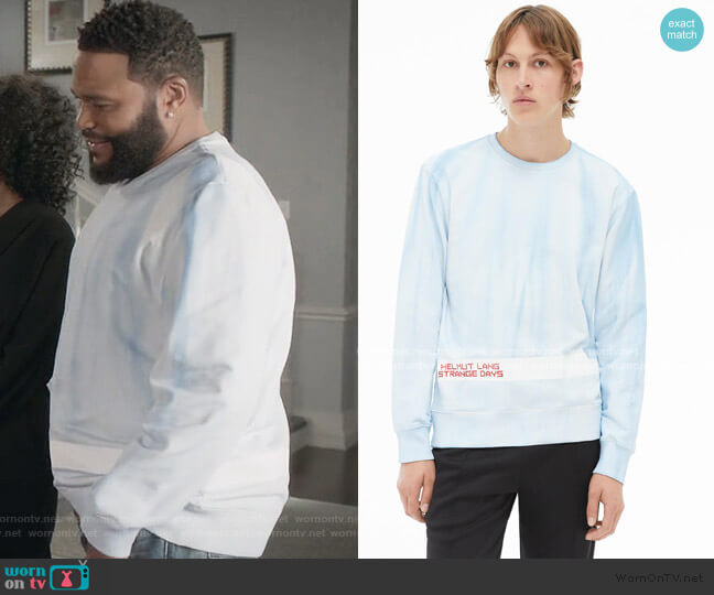 Helmut Lang Strange Days cotton-jersey Sweatshirt worn by Andre Johnson (Anthony Anderson) on Black-ish