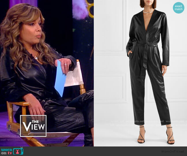 IRO Madryn Belted Leather Jumpsuit worn by Sunny Hostin on The View