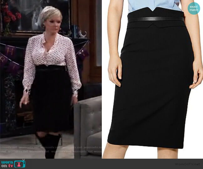 Karen Millen High-Waisted Pencil Skirt worn by Ava Jerome (Maura West) on General Hospital