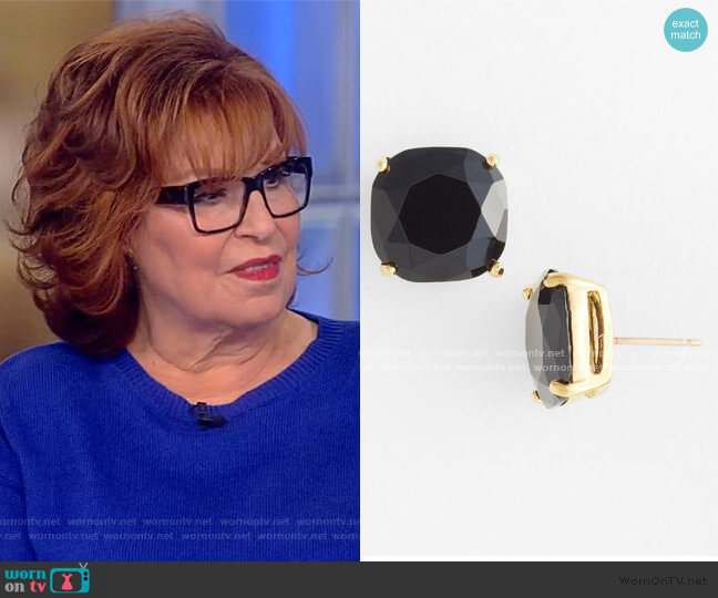 Kate Spade Square Semiprecious Stone Stud Earrings worn by Joy Behar on The View