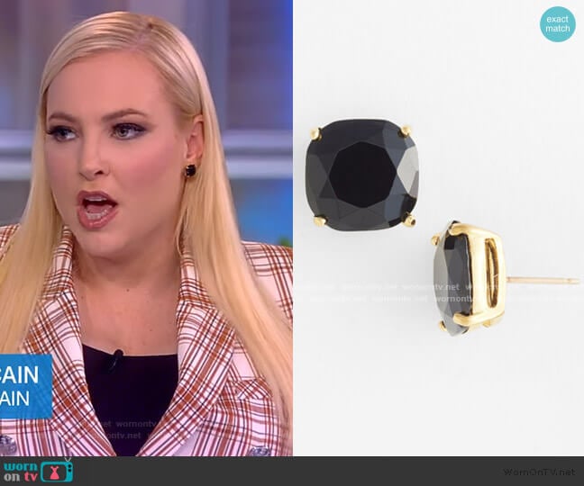 Kate Spade mini small square semiprecious stone stud earrings worn by Meghan McCain on The View