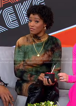 Keke’s tie dye ribbed dress on GMA Strahan Sara And Keke