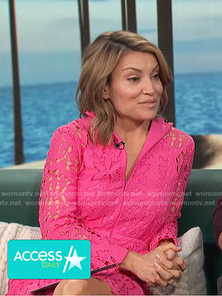 Kit’s pink lace mini dress on Access Hollywood
