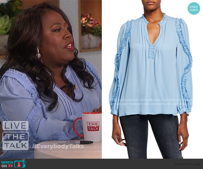 Kobi Halperin Esther Blouse worn by Sheryl Underwood on The Talk
