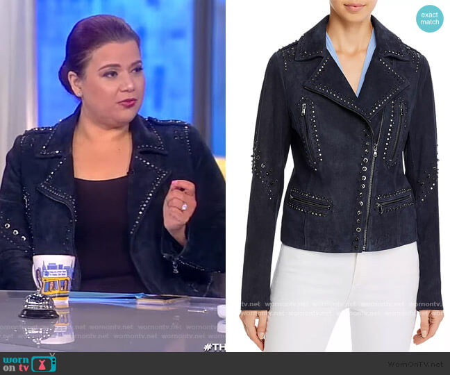 Kobi Halperin Veronica Embellished Leather Moto Jacket worn by Ana Navarro on The View
