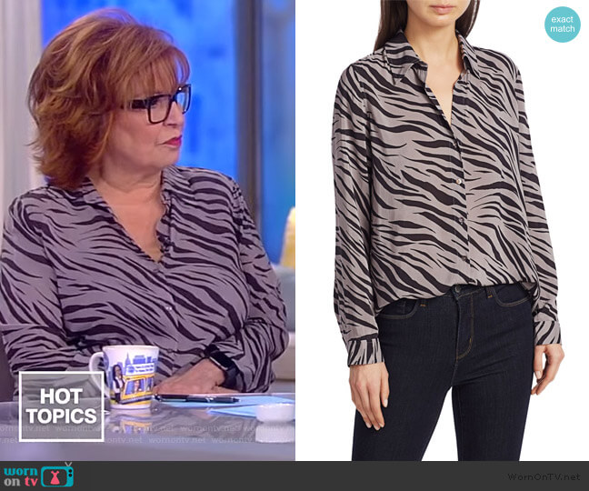 L'Agence Nina Zebra Print Blouse worn by Joy Behar on The View