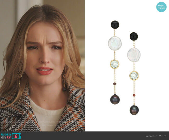 Lizzie Fortunato Bon Vivant Earrings worn by Kirby Anders (Maddison Brown) on Dynasty