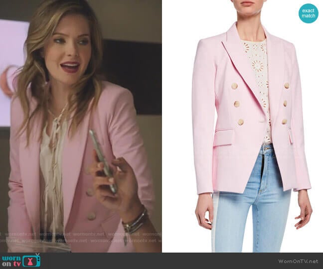 Veronica Beard Lonny Double-Breasted Dickey Jacket worn by Sutton (Meghann Fahy) on The Bold Type