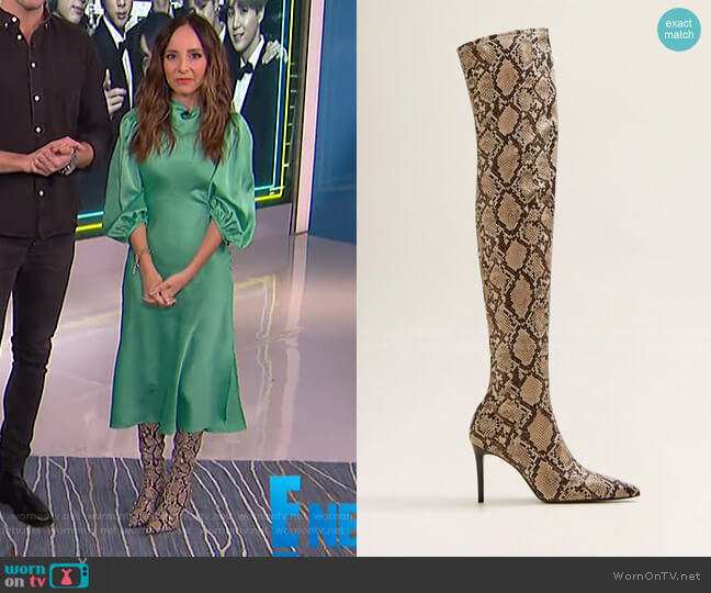 Mango Snake Effect High-Leg Boots worn by Lilliana Vazquez on E! News