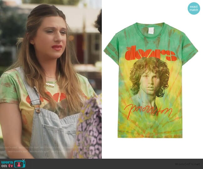 Madeworn The Doors Morrison tie-dye cotton T-shirt worn by Nomi Segal (Emily Arlook) on Grown-ish