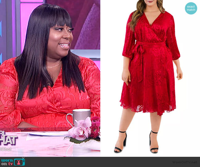 Maree Pour Toi Silk Burnout Wrap Dress worn by Loni Love on The Real