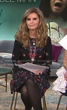 Maria’s black floral embroidered dress on Today