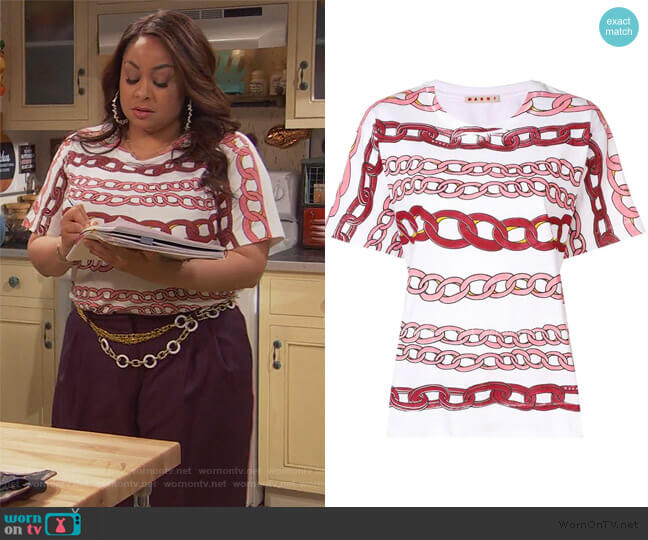 Marni Chain Link Print T-shirt worn by Raven Baxter (Raven-Symoné) on Ravens Home