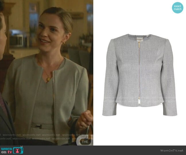 Ted Baker Micah Cropped Textured Zip-Front Blazer