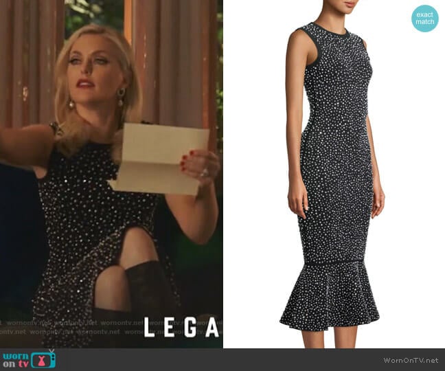 Michael Kors Collection Sleeveless Crystal-Embroidered Trumpet Cocktail Dress worn by Alexis Carrington (Elaine Hendrix) on Dynasty