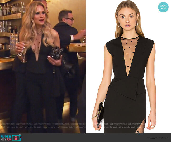 Michelle Mason Mesh Plunge Top worn by Jackie Goldschneider on The Real Housewives of New Jersey