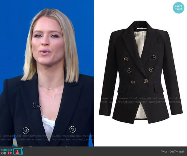 Veronica Beard Miller Textured Dickey Jacket worn by Sara Haines on Good Morning America