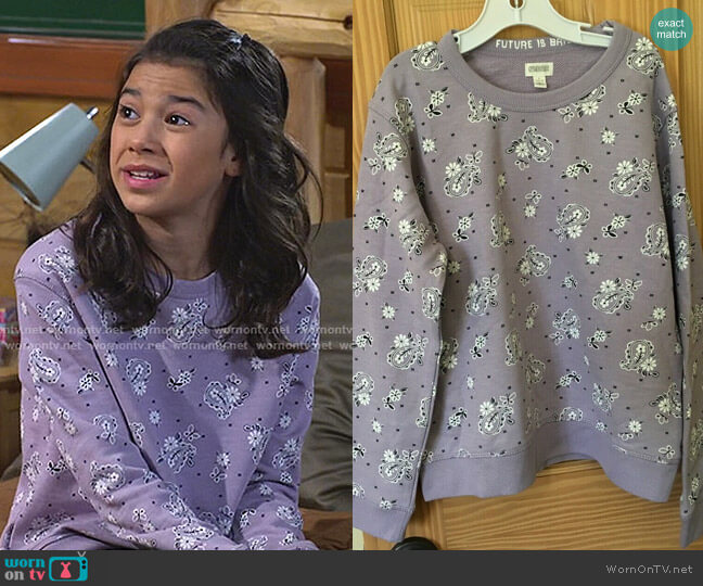 NWT Gymboree Paisley Sweatshirt worn by Gwen (Scarlett Estevez) on Bunkd