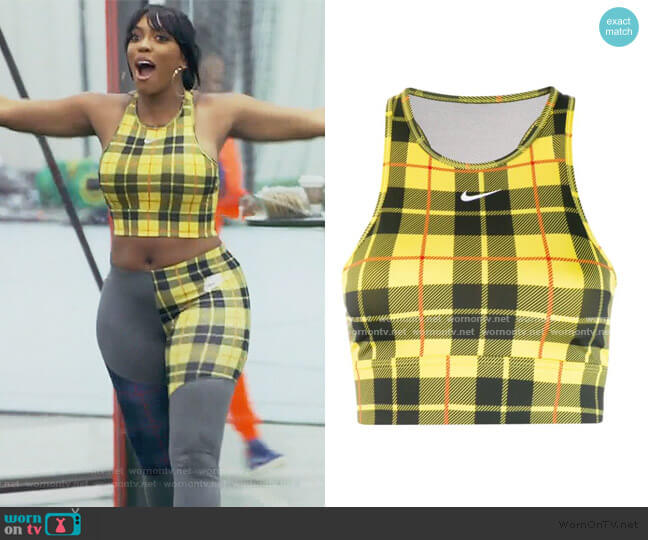 Nike Check Cropped Tank Top worn by Porsha Williams on The Real Housewives of Atlanta
