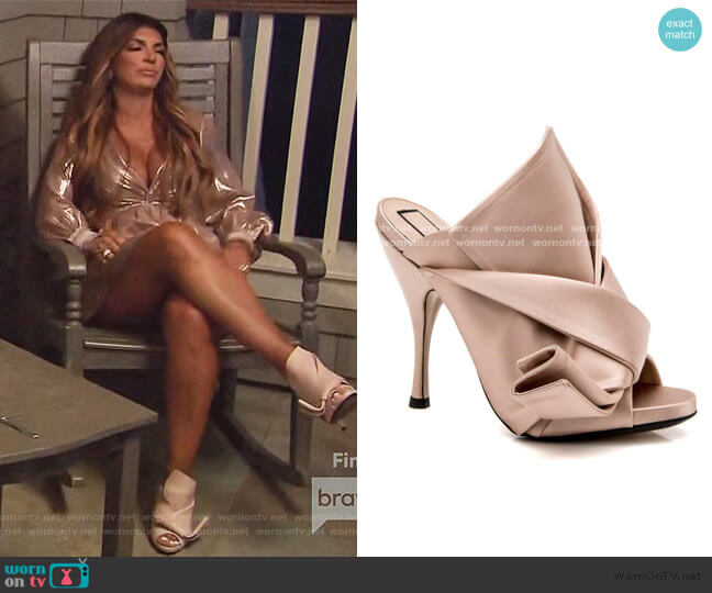 No 21 Satin Bow Mules worn by Teresa Giudice on The Real Housewives of New Jersey