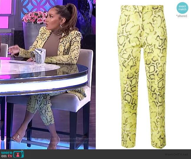 Pinko Snakeskin Print Trousers worn by Adrienne Houghton on The Real