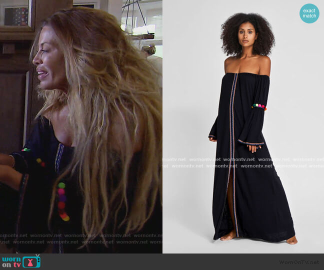 Pitusa Off-The-Shoulder Gypsy Dress worn by Dolores Catania on The Real Housewives of New Jersey