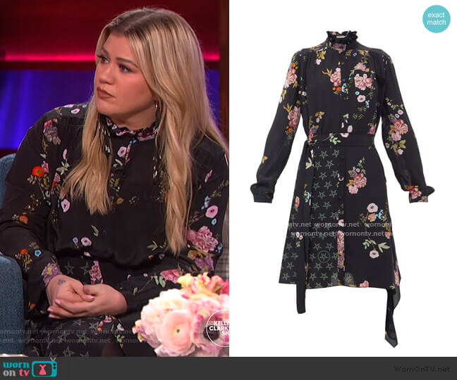 Preen Line Jude floral & star-print Shirtdress worn by Kelly Clarkson on The Kelly Clarkson Show