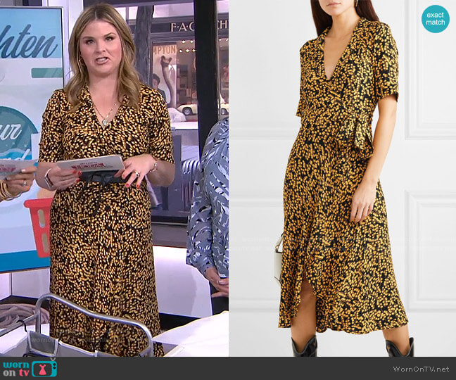 Ganni Printed Crepe Dress worn by Jenna Bush Hager on Today