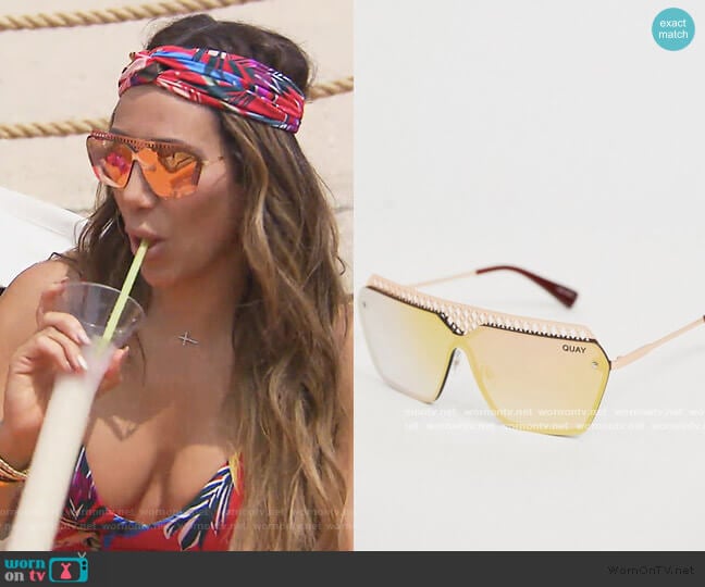 Quay Hall of Fame Square Aviator Sunglasses worn by Melissa Gorga on The Real Housewives of New Jersey