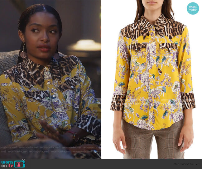 R13 Western Shirt worn by Zoey Johnson (Yara Shahidi) on Grown-ish