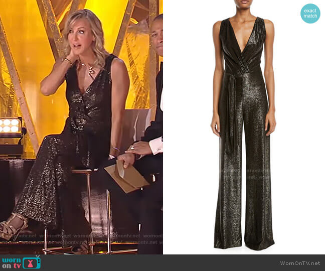Ramy Brook Marybeth Sleeveless Wide-Leg Jumpsuit worn by Lara Spencer on Good Morning America