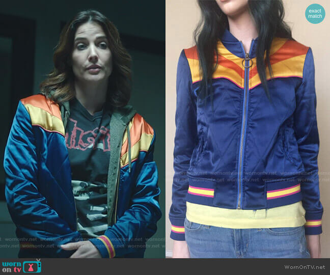 Classic Rock Couture Rising Sun Jacket worn by Dex Parios (Cobie Smulders) on Stumptown