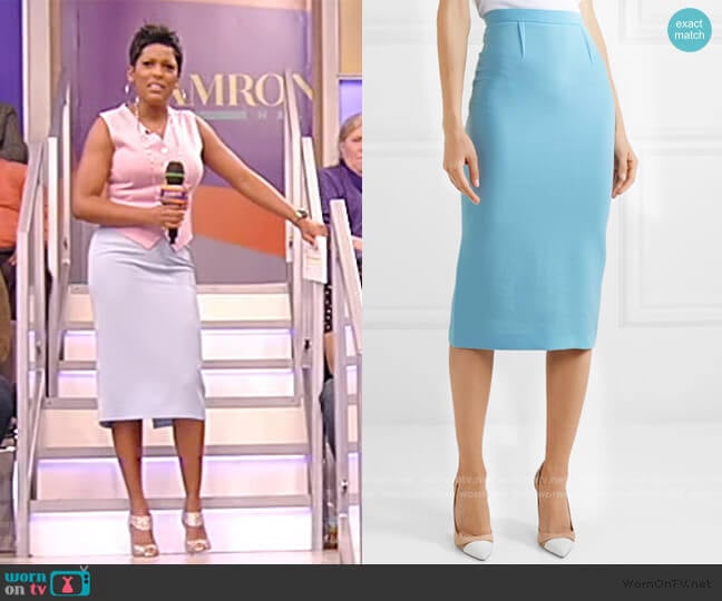 Roland Mouret Arreton wool-crepe pencil Skirt worn by Tamron Hall on Tamron Hall Show