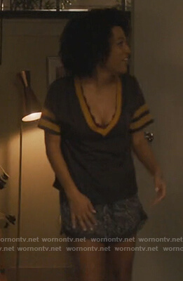 Ruby’s navy varsity tee on Charmed