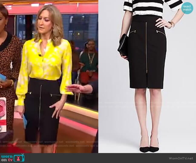 Banana Republic Sloan Skirt worn by Lara Spencer on Good Morning America
