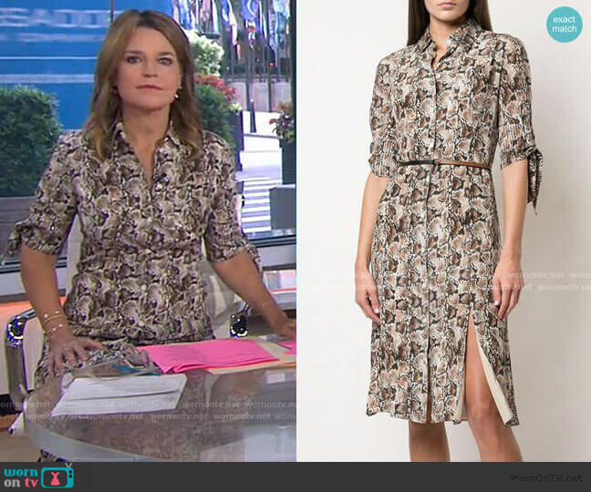 Altuzarra Snake Print Shirtdress worn by Savannah Guthrie on Today