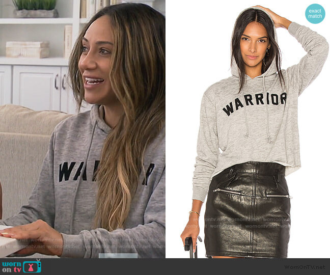 Spiritual Gangster Warrior Arch Crop Hoodie worn by Melissa Gorga on The Real Housewives of New Jersey