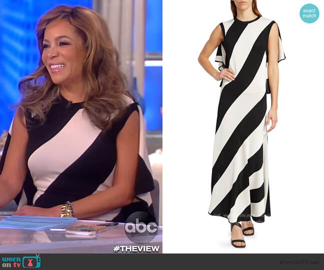 Stella McCartney Striped Stretch-knit Midi Dress worn by Sunny Hostin on The View