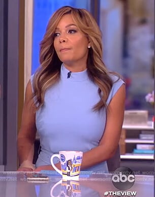 Sunny’s blue belted midi dress on The View