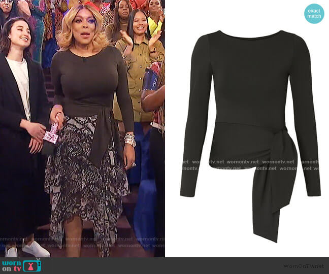 Susana Monaco Long Sleeve Tied Top worn by Wendy Williams on The Wendy Williams Show