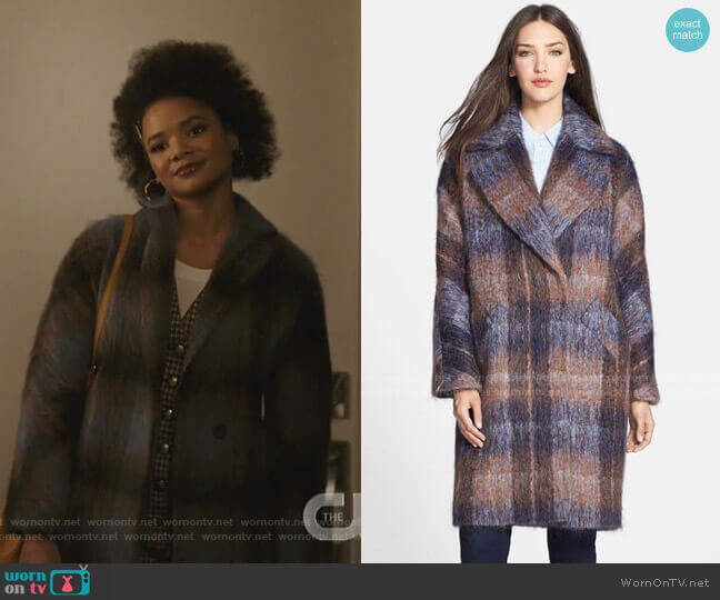 Trina Turk Scarlett Coat worn by Vanessa (Jade Payton) on Dynasty