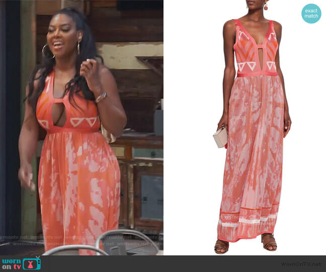 Talitha Cutout Crochet-Knit Maxi Dress worn by Kenya Moore on The Real Housewives of Atlanta