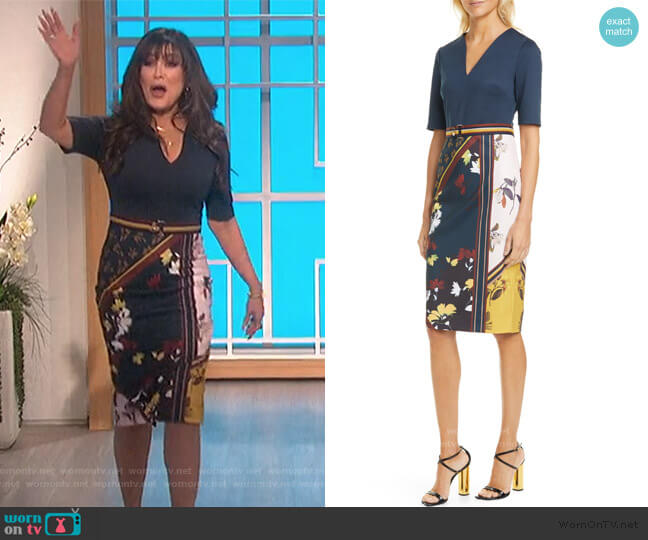 Ted Baker Madiiy Savanna V-Neck Body-Con Dress worn by Marie Osmond on The Talk