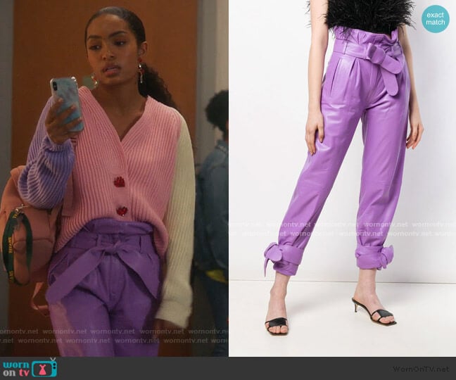 The Attico Cropped Paperbag Trousers worn by Zoey Johnson (Yara Shahidi) on Grown-ish