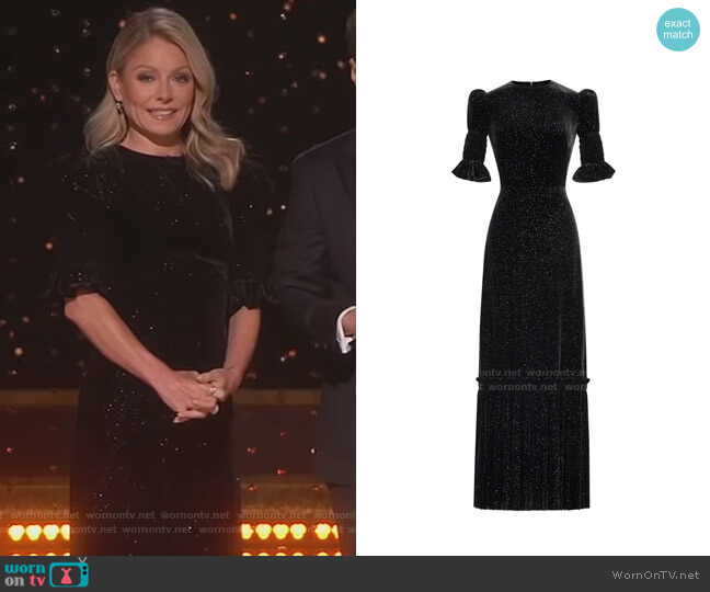 The Vampire's Wife The Sparkle Velvet Night Flight Dress worn by Kelly Ripa on Live with Kelly and Mark