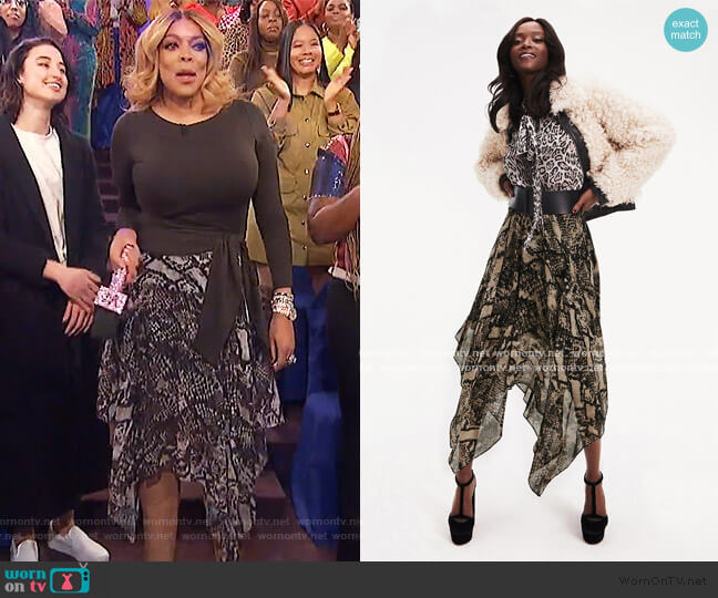 Tommy Hilfiger Zendaya Snake Print Skirt worn by Wendy Williams on The Wendy Williams Show