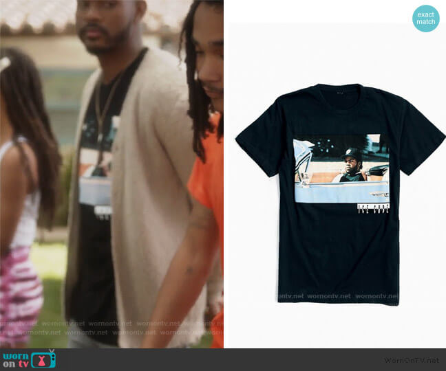 Urban Outfitters Ice Cube Impala Tee worn by Aaron Jackson (Trevor Jackson) on Grown-ish