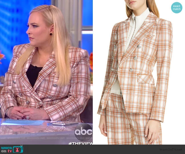 Veronica Beard Miller Plaid Dickey Jacket worn by Meghan McCain on The View