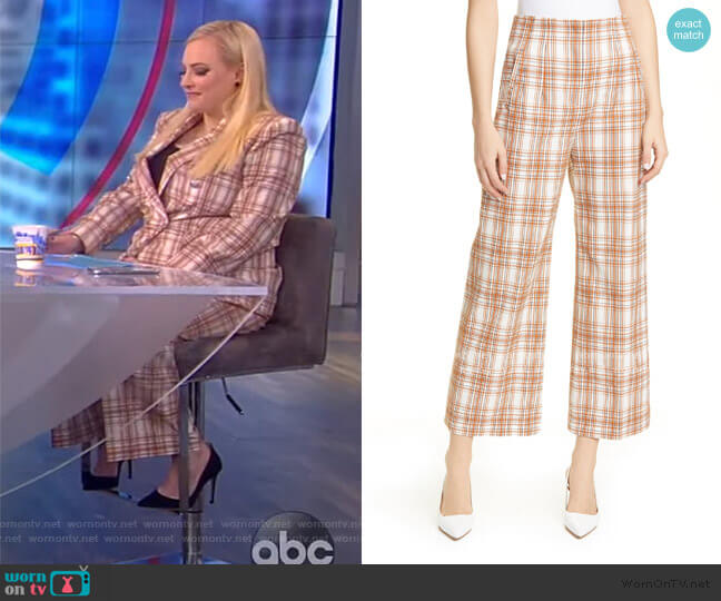 Veroinca Beard Dova Plaid High Waist Crop Wide Leg Pants worn by Meghan McCain on The View