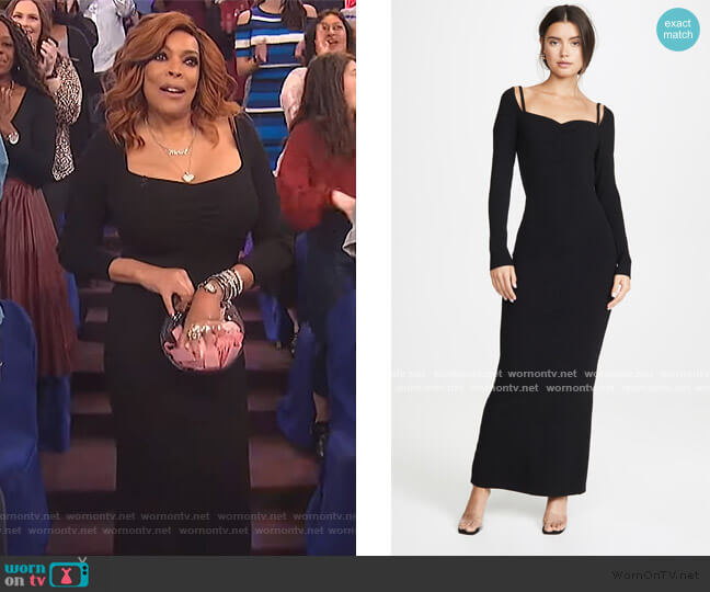 Victor Glemaud Long Sleeve Ribbed Dress worn by Wendy Williams on The Wendy Williams Show